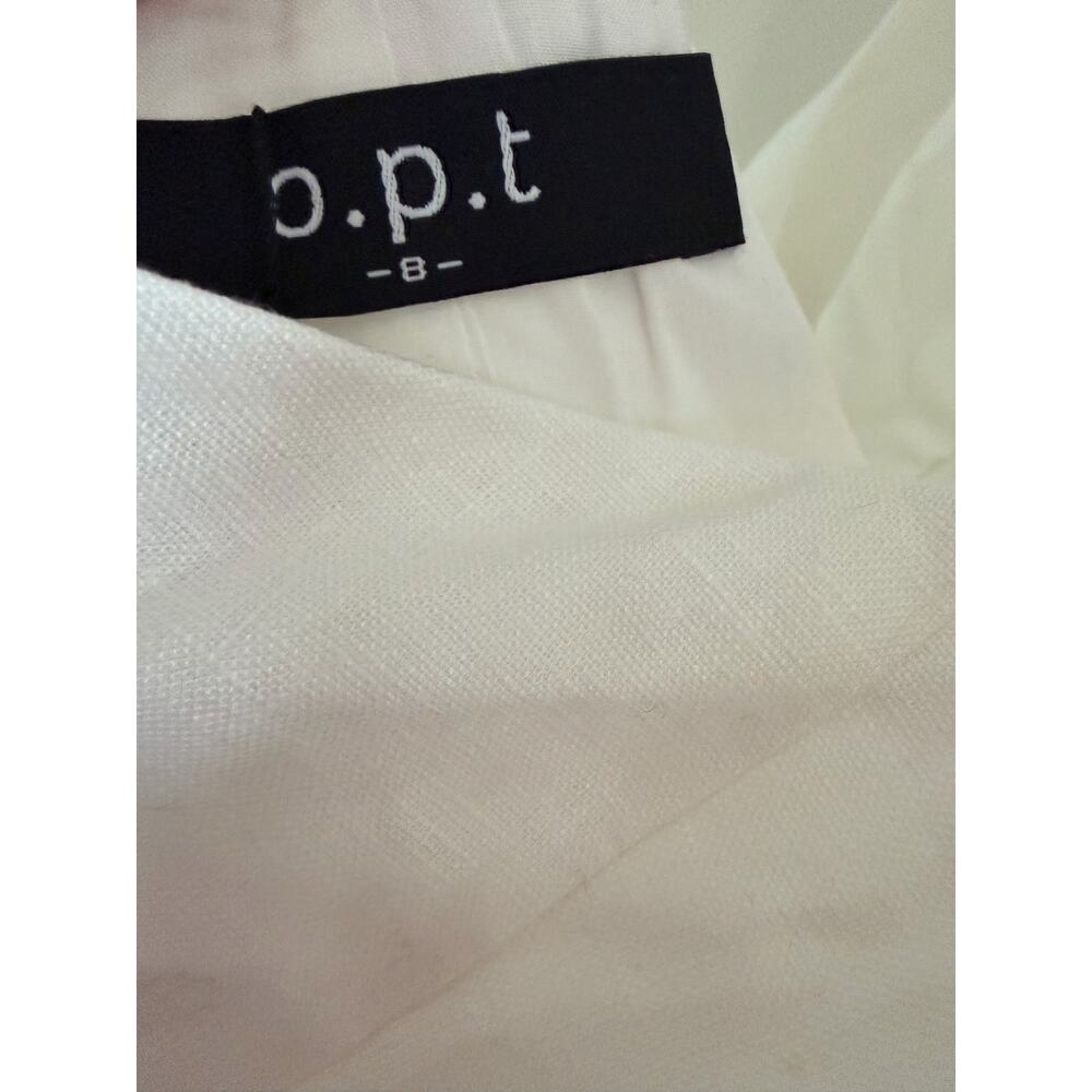New O.P.T X Revolve white linen vest top $168 sz 8 - Picture 5 of 6